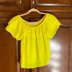 Yellow off shoulder top size S
